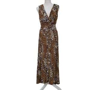 Leopard Crinkle Maxi Dress